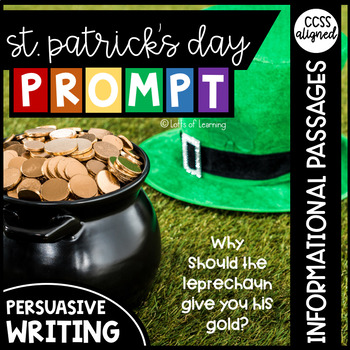 Preview of St. Patrick's Day Persuasive/Opinion Writing Prompt with 6 Passages/Articles