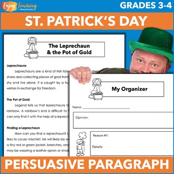 Preview of St. Patrick's Day Persuasive Prompt - Opinion Writing - Argumentative Activity
