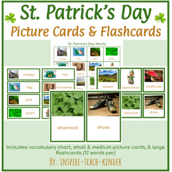 Preview of St. Patrick's Day Photo Picture Cards & Flash Cards (Montessori)