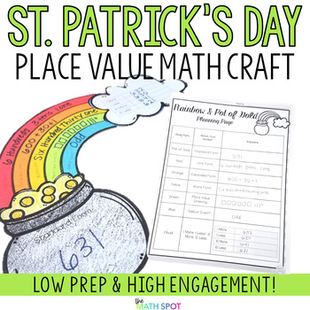 Preview of Spring Rainbow Place Value Math Craft Bulletin Board Craftivity and Assessment