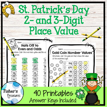 Preview of St Patrick's Day two-and-three-digit place value review