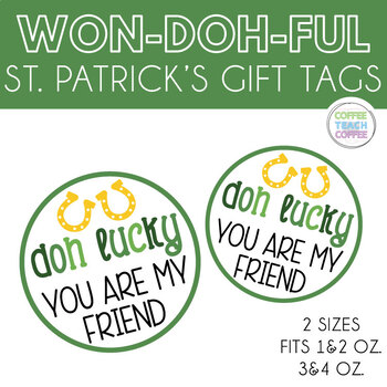 Preview of St. Patrick's Day Play Doh Card Tag, St. Patricks Day Gift Tag , Play Dough Tags