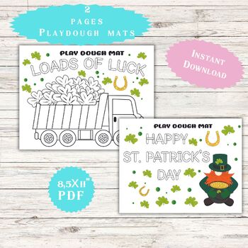 Preview of St. Patrick's Day Playdough Mats Kids Indoor Play Early Learning Worksheets