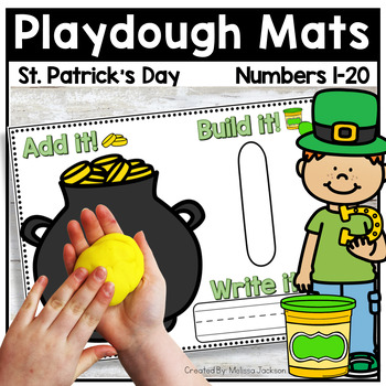 Preview of St Patrick's Day Playdough Mats March Spring Math Center Play Dough Morning Work