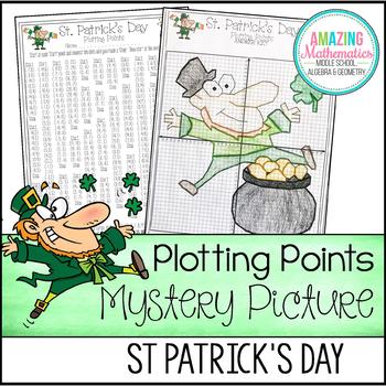 Preview of St Patricks Day Math Activity Plotting Points - Mystery Picture