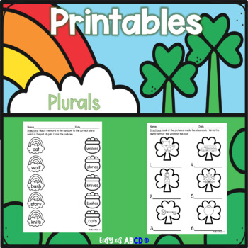 Preview of St. Patrick's Day Plurals *No Prep* Printables