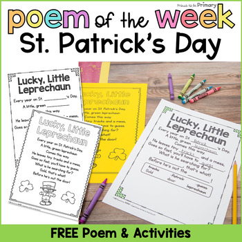 Preview of St Patrick's Day "Lucky Little Leprechaun" Poem of Week Activities