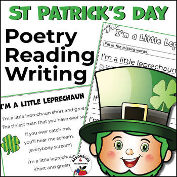 Preview of St Patricks Day Writing Activities - Poetry - Coloring Pages - Worksheets