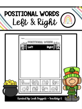 Preview of St Patrick's Day Positional Words: Left and Right Sort VA SOL K.7