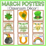St. Patrick’s Day Posters March Classroom Posters Bulletin Board