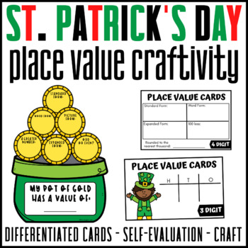 Preview of St Patrick's Day Place Value Math Craft | Pot of Gold