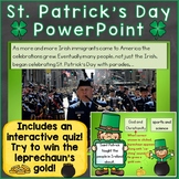 St. Patrick's Day PowerPoint with Interactive Quiz & Print
