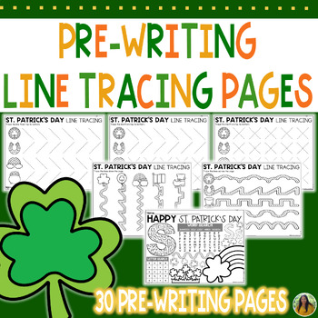 Preview of St. Patrick's Day Pre-Writing Line and Shapes Tracing Fine Motor Worksheets