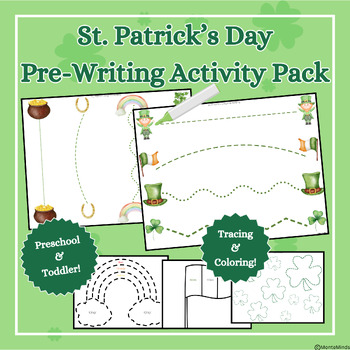 Preview of St. Patrick's Day Pre-Writing Pack (Montessori, Toddler, Preschool)