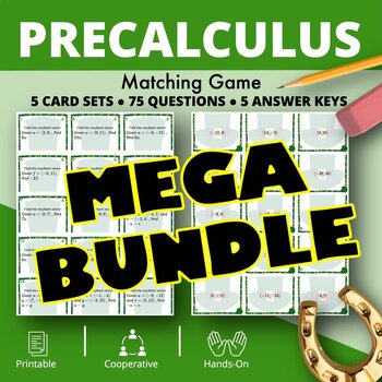 Preview of St. Patrick's Day: PreCalculus BUNDLE Matching Games