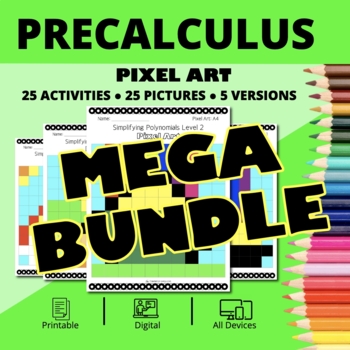 Preview of St. Patrick's Day PreCalculus BUNDLE: Pixel Art Activities
