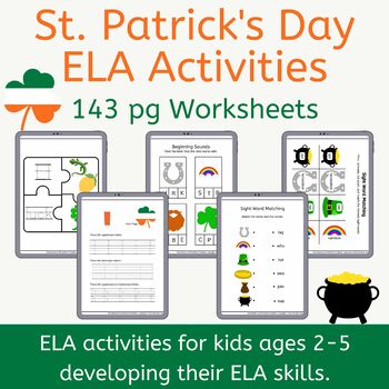 Preview of ELA Morning Work for St. Patrick's Day - Preschool/Kindergarten 141 pages