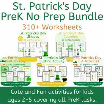 Preview of Morning Work Bundle with St. Patrick's Day Decor for Preschool and Kindergarten
