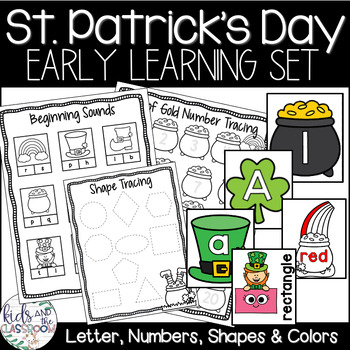 Preview of St. Patrick's Day Preschool Activities | Letters, Numbers, Shapes, Colors