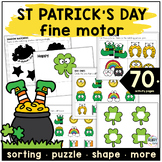 St Patrick's Day Preschool Fine Motor Cut and Paste Worksheets