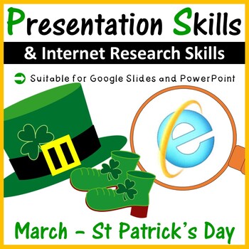 Preview of St Patrick's Day Presentation & Internet Research Project - St Pattys Day Craft