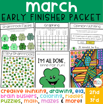 Preview of St. Patrick's Day Early Finisher Activity Packet │March Worksheets & Puzzles 2&3