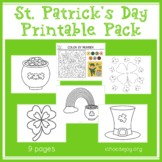 St. Patrick's Day Printable Activity Pack : coloring or sa