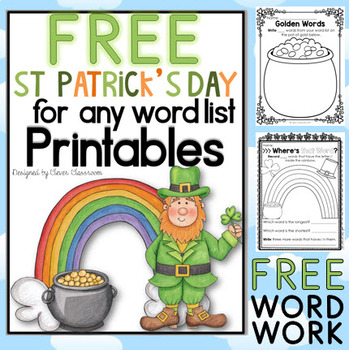 Preview of St. Patrick's Day Printables for any Word List FREEBIE