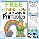 St. Patrick's Day Printables for any Word List FREEBIE