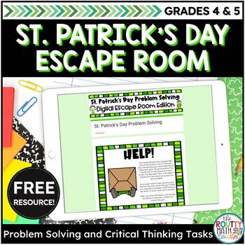 Preview of St. Patrick's Day Problem Solving Activities: Digital Math Escape Room