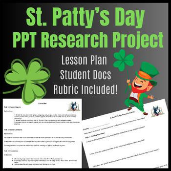 Preview of St. Patrick's Day Project for Middle Schoolers! PPT Full Editable lesson Plan!