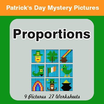 St. Patrick's Day: Proportions - Color-By-Number Math Mystery Pictures