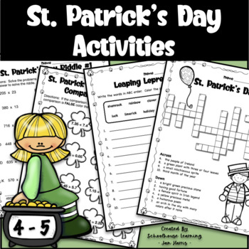Preview of St. Patrick's Day Puzzles Riddles and More Activity Packet