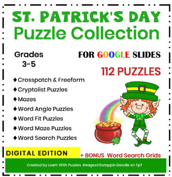 Preview of St. Patrick's Day Puzzles for Google Apps™ 112 Puzzles Gr3-5 BONUS Templates