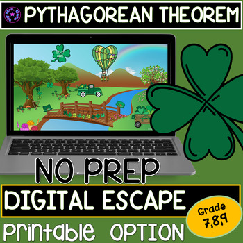 Preview of St. Patrick’s Day Pythagorean Theorem Digital Escape Room