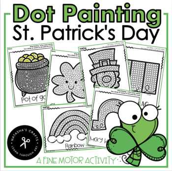 Preview of Dot Q-tip Painting St. Patrick's Day A Fine Motor Development Activity