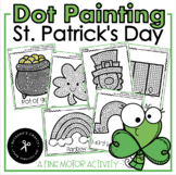 Dot Q-tip Painting St. Patrick's Day A Fine Motor Developm