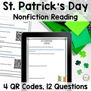 Preview of St. Patrick's Day QR Code Activity | Nonfiction Reading | Digital