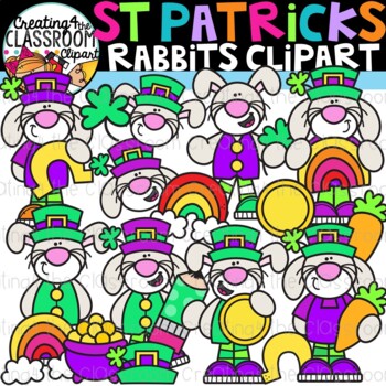 Preview of St. Patrick's Day Rabbits Clipart (St. Patrick's Day Clipart)