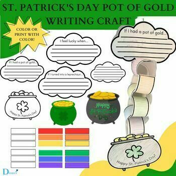 Preview of St. Patrick's Day Rainbow Pot of Gold Writing Craft