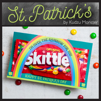 Preview of St. Patrick's Day Rainbow Skittles / M&M Cards
