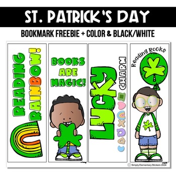 Preview of St. Patrick's Day Reading Bookmarks| Bookmarks To Color| FREEBIE