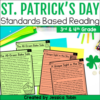 Preview of St. Patrick's Day Reading Comprehension 3rd & 4th Grade, Common Core Reading