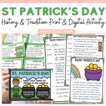 Preview of St Patrick's Day Reading Comprehension Activities Print and Digital