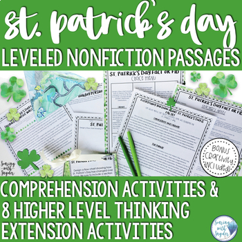 Preview of St. Patrick's Day Reading Comprehension -Leveled Texts & Reading Response Tasks