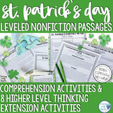 St. Patrick's Day Reading Comprehension -Leveled Texts & R