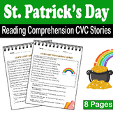 St. Patrick’s Day Reading Comprehension CVC Stories | Rain