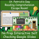 St. Patrick's Day Reading Comprehension Digital Escape Roo
