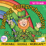 St. Patrick's Day Reading Comprehension Escape Room & Webs