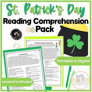 Preview of St. Patrick's Day Reading Comprehension Pack, St Patty's Day Reading Activities